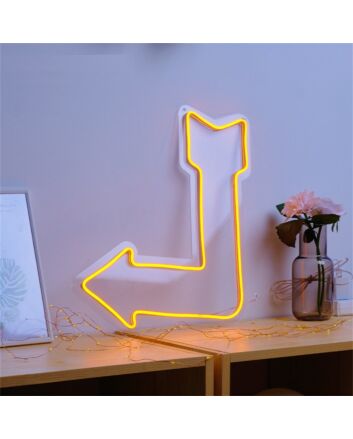 Brighten Up Your Space: Versatile Orange Arrow LED Neon Sign for Home, Office, and Event Decor