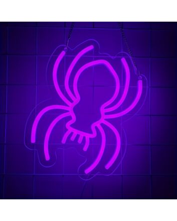 Brighten Your Space in Style: Perfect for Home Decor, Bars, and Halloween Parties with the Purple LED Spider Lights Sign.