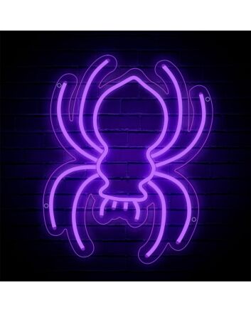Brighten Your Space in Style: Perfect for Home Decor, Bars, and Halloween Parties with the Purple LED Spider Lights Sign.