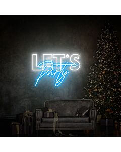 Bring Life to Your Celebrations: Let S Party Led Neon Sign - Perfect for Home Entertaining, Bars, Weddings, and Office Parties