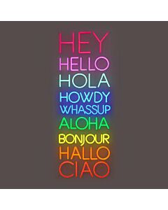 Greetings Hey Hello Hola Howdy Neon Sign