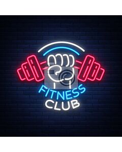Hand Carrying A Barbell Neon Sign For Gym And Fitness Club