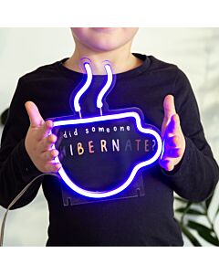 Hot Drink Neon Cozy Comfort in a Warm Glow