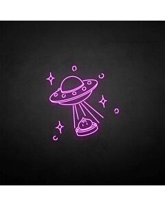 'The spaceship and the bun' neon sign