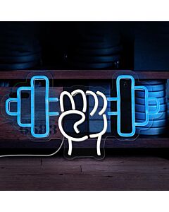 Gym Hand Holding Dumbbell Style 1 Neon Sign