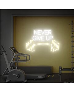 Never Give Up Neon Sign Gym Neon Sign Fitness Neon Sign Gym Decor Gym LED Light Neon Sign for Fitness Spaces