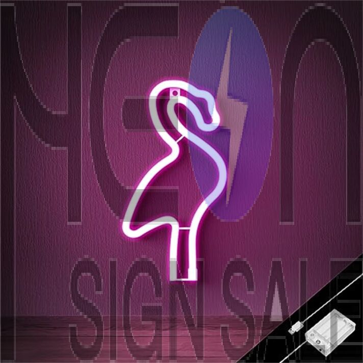 Brighten Up any Festive Occasion or Cozy Corner: Tropical Flamingo Pink LED Neon Sign for Bars, Weddings, and Home Decor.