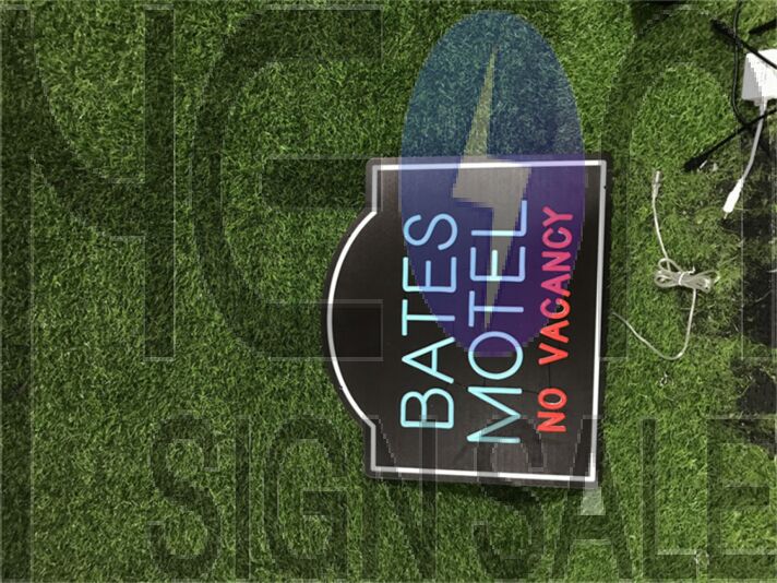 Brighten Your Bar, Office, or Home Decor with the Unique Bates Motel No Vacancy LED Neon Sign.