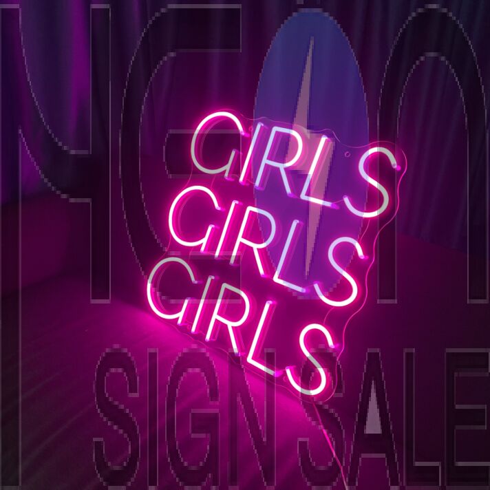'Girls Girls Girls' neon sign