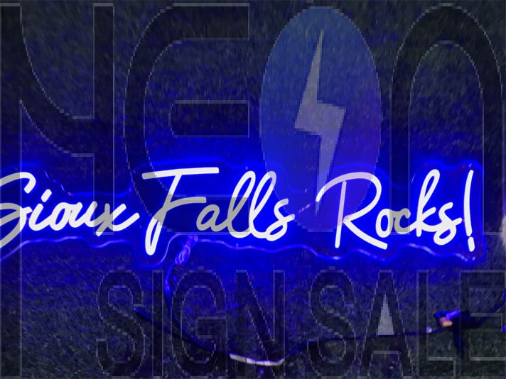 Brighten Up Your Bar, Office, or Storefront with the Stylish Sioux Falls Rocks Custom LED Neon Sign.