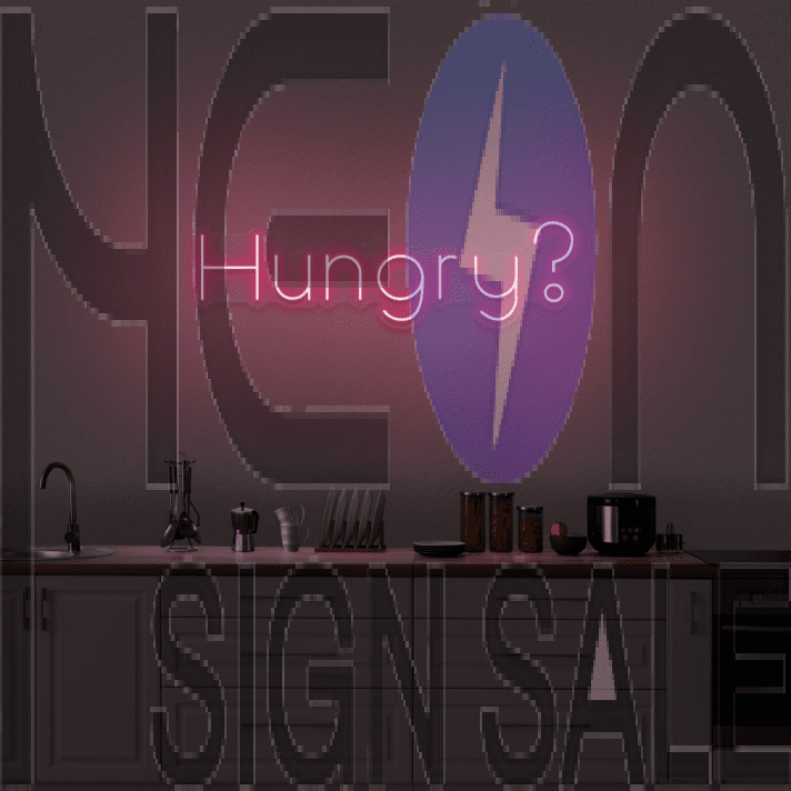 'Hungry' Neon Sign