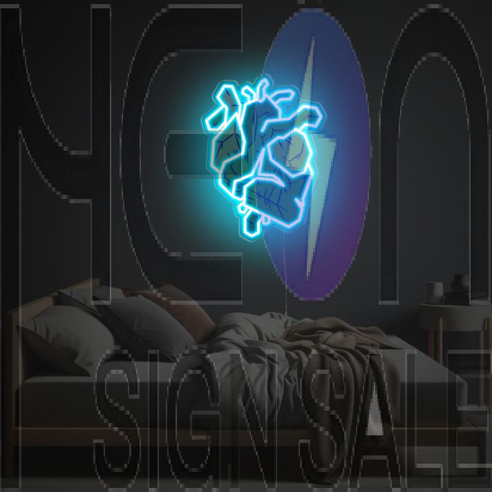 Add a Glowing Touch to Your Bar, Bedroom, or Wedding with Ice Human Heart LED Neon Acrylic Artwork.