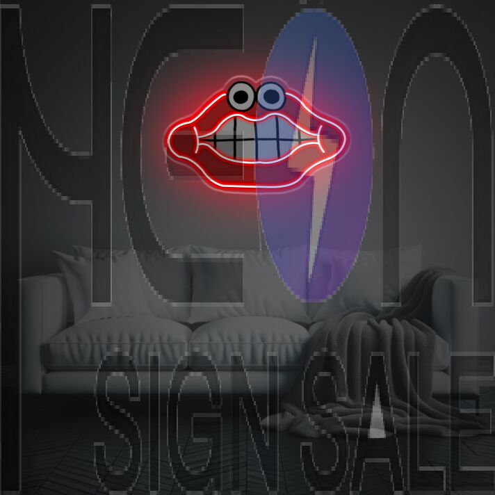 Brighten Your Bar, Office, or Art Space with Mouth With Eyes LED Neon Acrylic Artwork