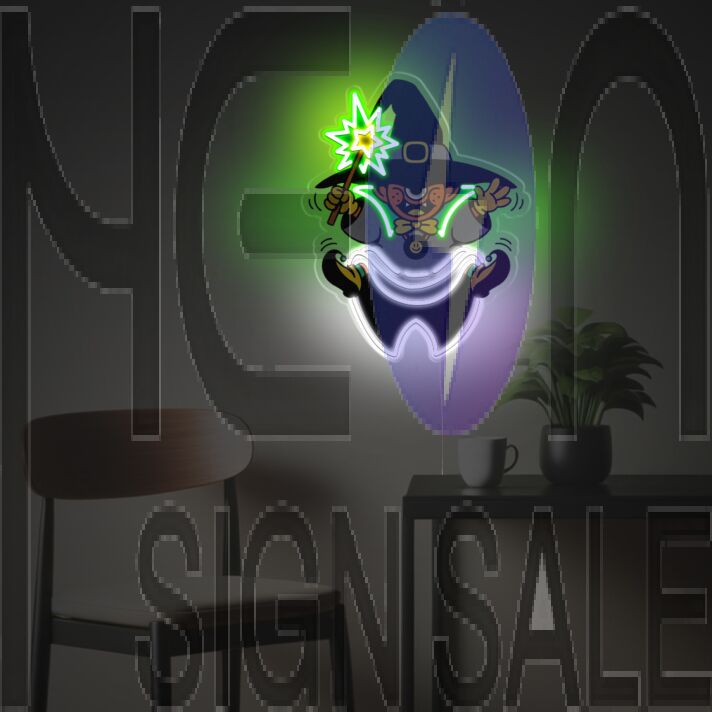 Add a Spooky Glow to Your Halloween Party or Haunted House with One Eyed Witch Monster LED Neon Acrylic Artwork.