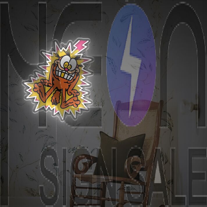 Brighten Up Your Bar, Office, or Game Room with Garfield Being Electrocuted LED Neon Acrylic Artwork.
