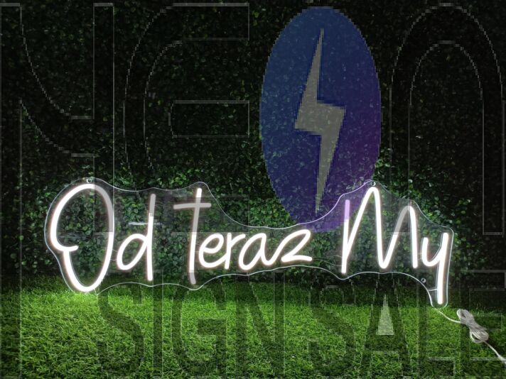 Add a modern flair to your bar, office, and wedding ambiance with the Od Teraz My White LED Neon Sign.