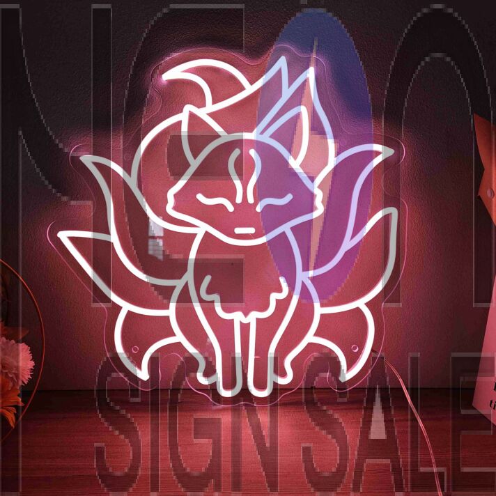Transform Your Space: Japanese Nine Tailed Fox Neon Sign for Enchanting Home Decor, Vibrant Office Ambiance, and Unforgettable Parties.