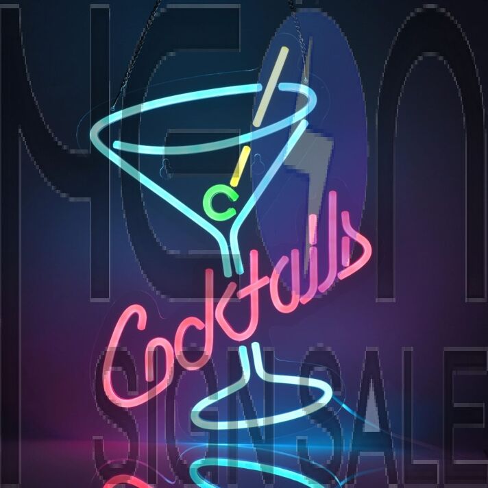 Customize Cocktail Glass Neon Sign