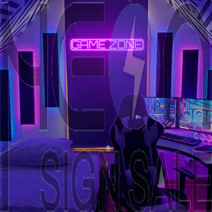 Brighten Your Gaming Room or Add a Cool Vibe to Parties with the Game Zone Neon Sign Gaming Light Up Sign.