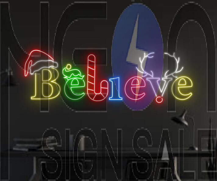 Brighten Your Festive Celebrations: Believe Christmas Hat Led Neon Sign Candy Cane Christmas Neon Sign for Home Decor, Office Festivities, and Holiday Parties.