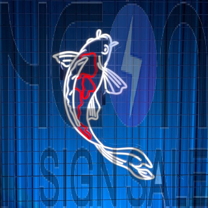 Brighten Your Space with Koi Fish Led Neon Sign: Perfect for Animal Lovers, Enhancing Restaurant Ambiance, and Adding a Unique Touch to Weddings and Parties.