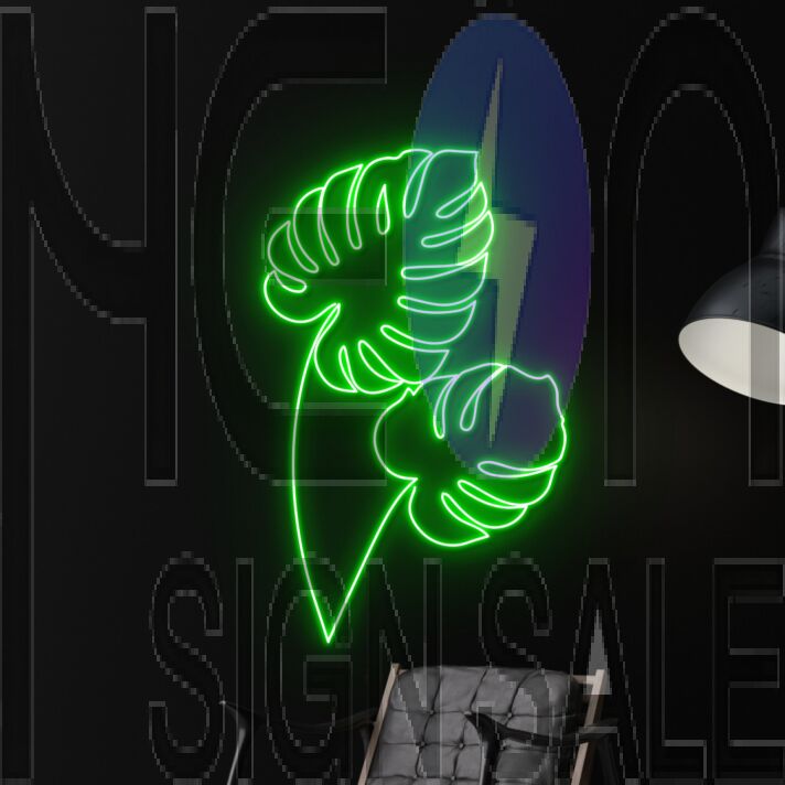 Monstera Leaf Led Neon Sign Monstera Leaf Led Light Restaurant Wall Led Art Deco