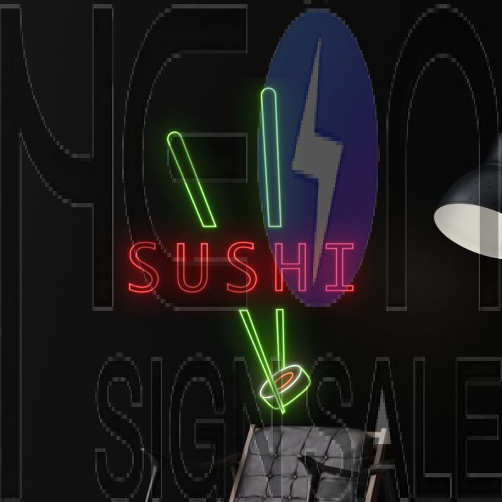 Sign Sushi Neon Led Sign Sashimi Japanese Logo Deco Sushi Wall Deco