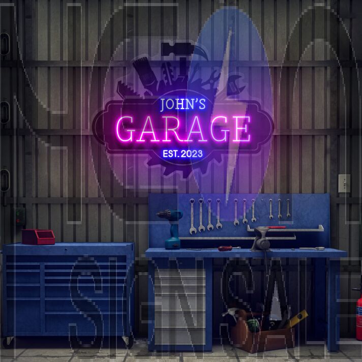 Garage Sign For Men Garage Decor Led Uv Neon Sign