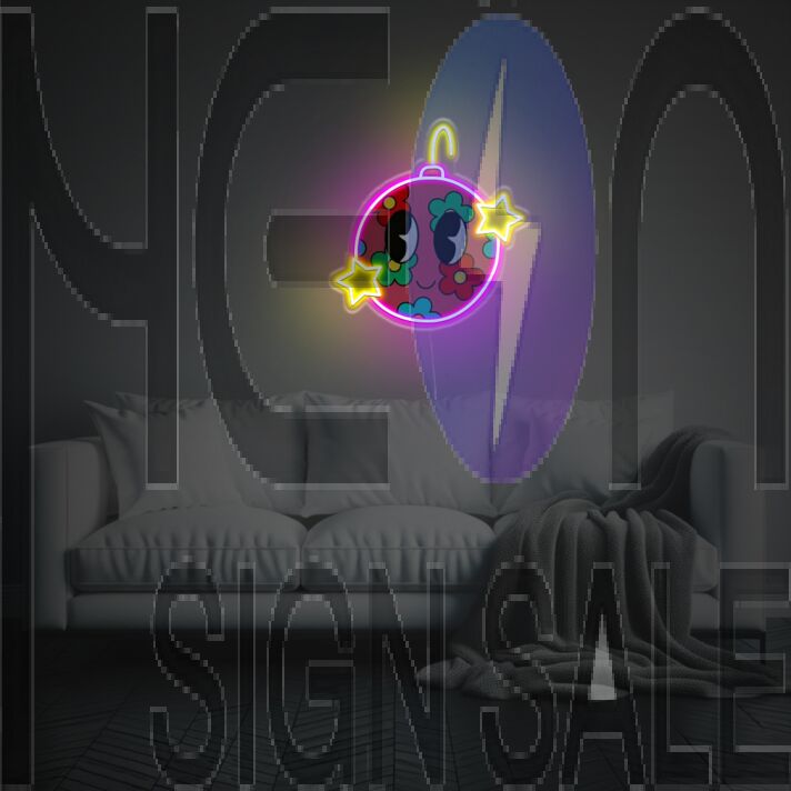 Christmas Ring Bell With Flowers LED Neon Acrylic Artwork