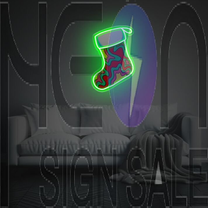 Christmas Socks LED Neon Acrylic Artwork