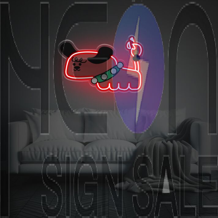 Cute Red Dog LED Neon Acrylic Artwork