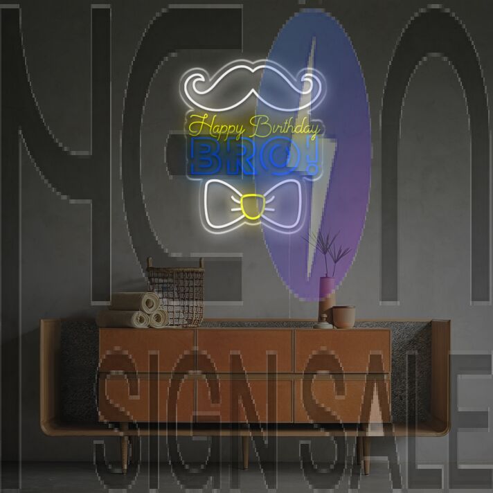 Happy Birthday Bro LED Neon Sign