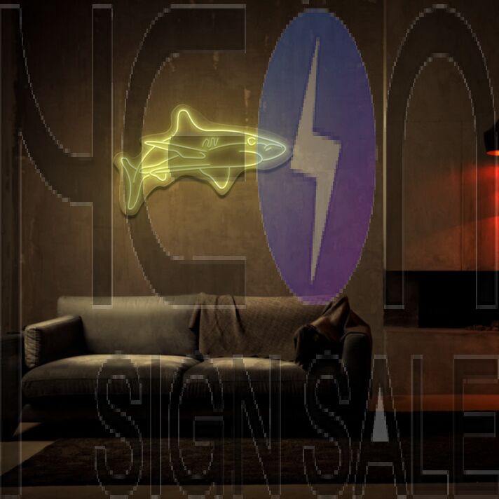 White Tip Shark Neon Sign