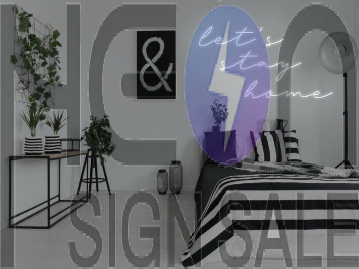 Lets Stay Home Neon Sign