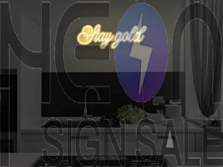 Stay Gold Metallic Neon Sign