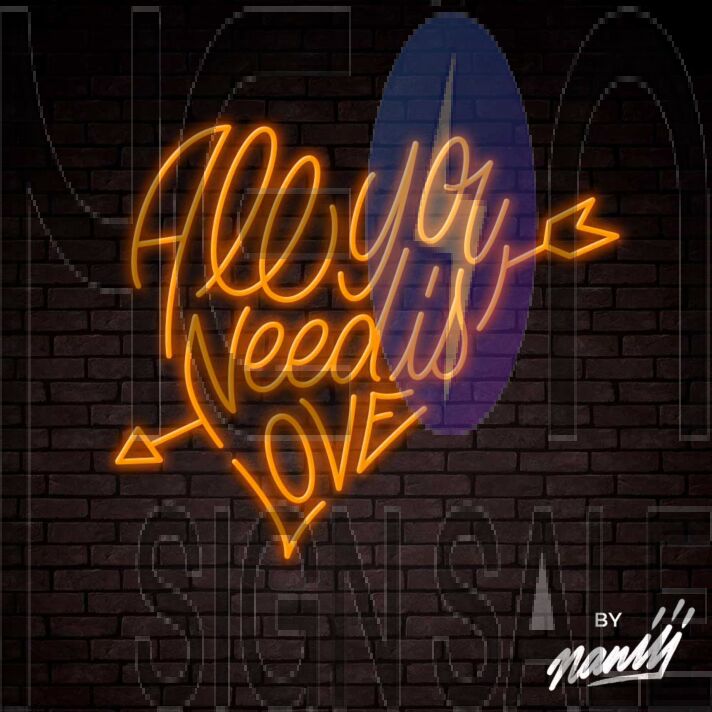 All You Need Is Love Lettering Neon Sign