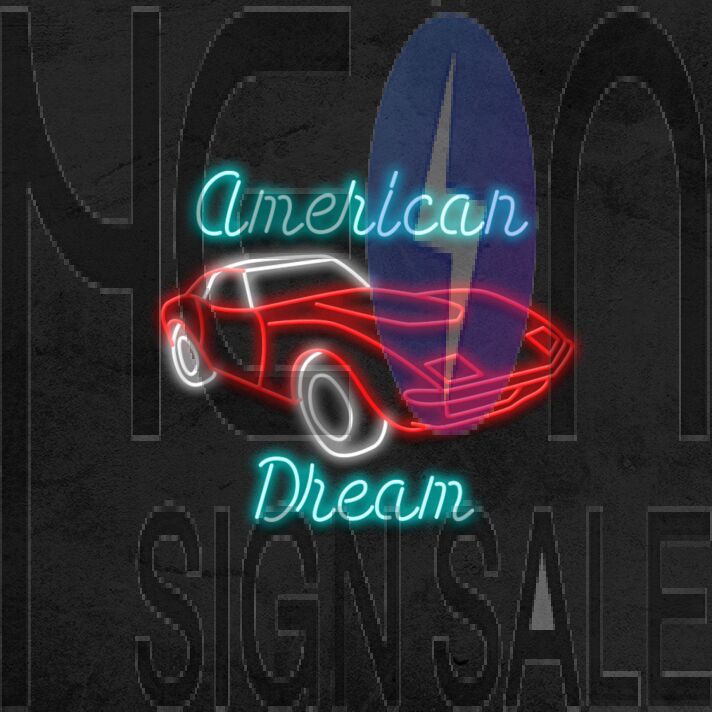 American Dream Car Neon Sign