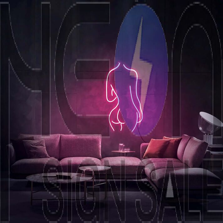 Female Figure Outline Neon Sign