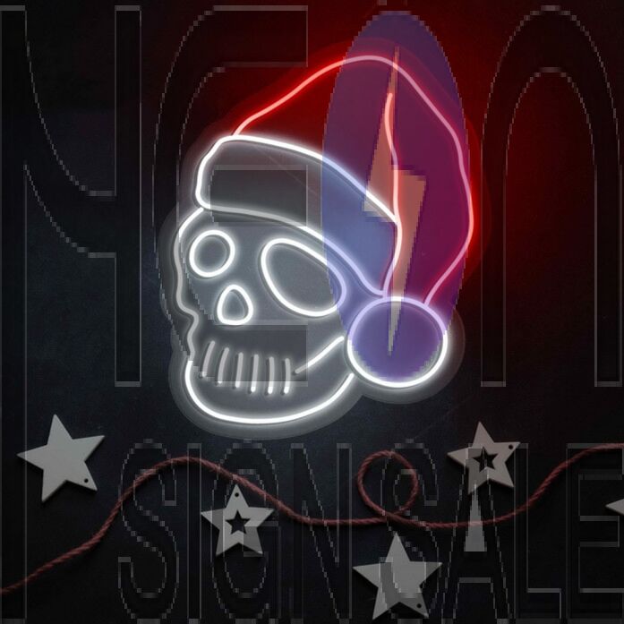 Santa Skull Neon Sign
