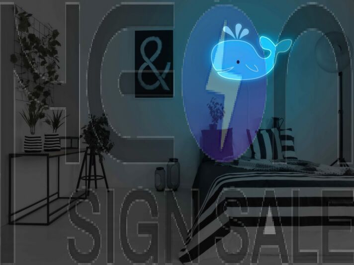 Whale Neon Sign