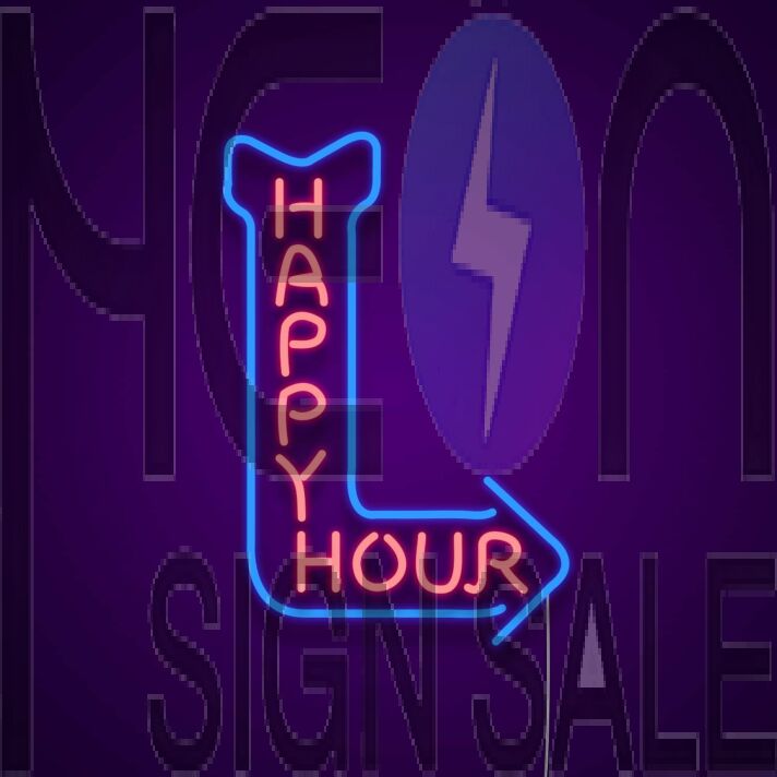 Happy Hour Neon Sign