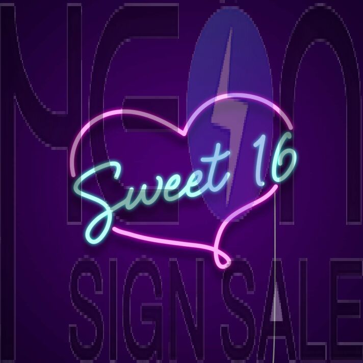 Sweet 16 Heart Neon Sign