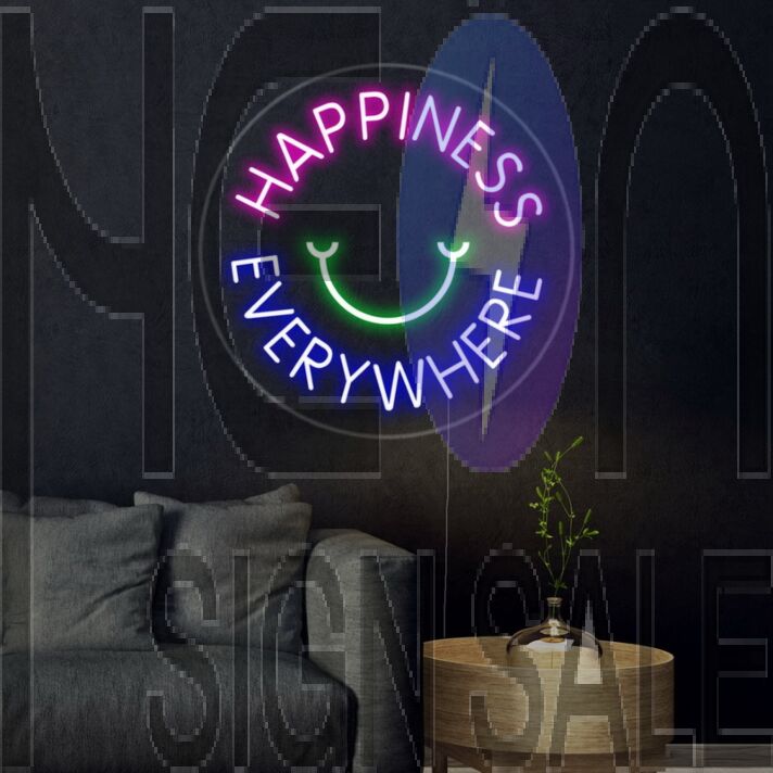 Happiness Everywhere Neon Sign