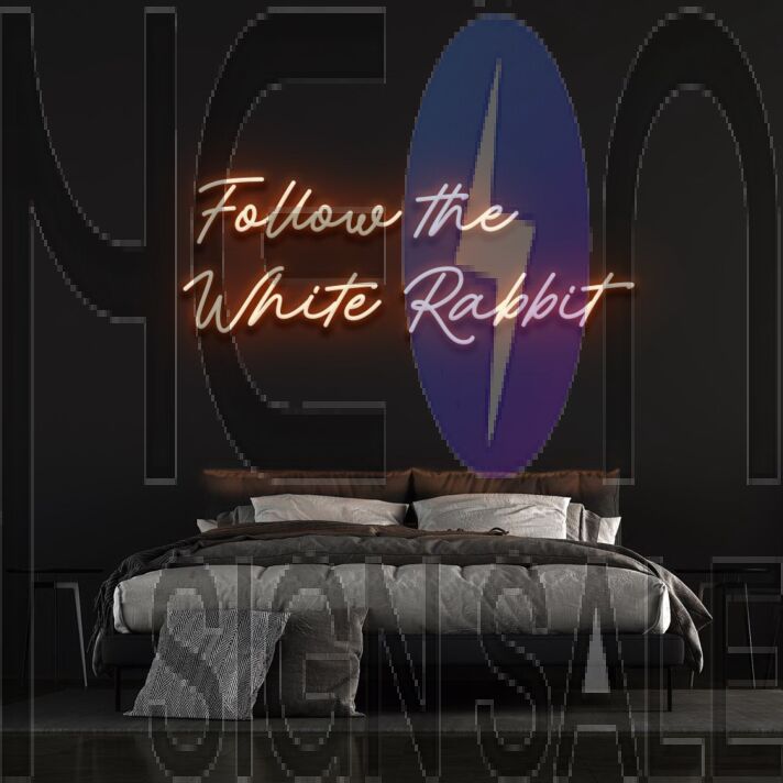 Follow The White Rabbit Neon Sign