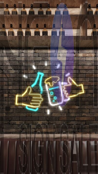 Happy Hour Logo Neon Sign