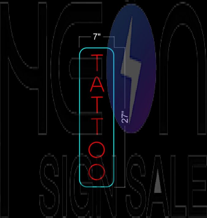 Vertical Tattoo Neon Sign