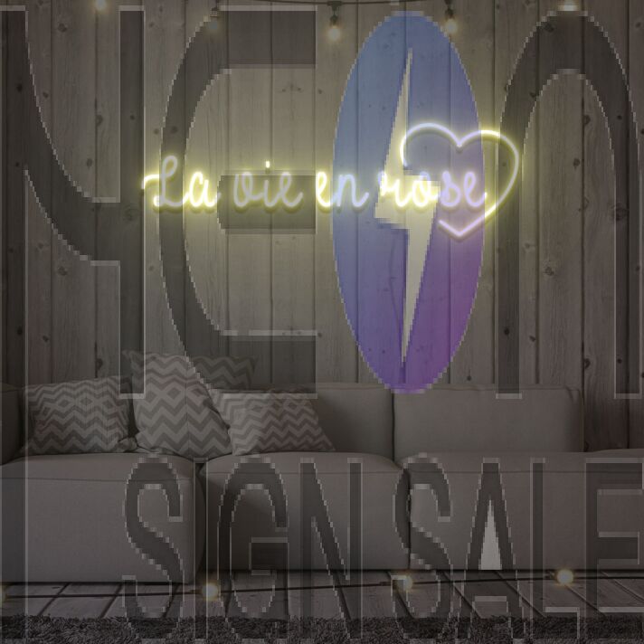 La Vie En Rose Neon Light Signs Custom Neon Sign For Wedding Bar Party Decoration