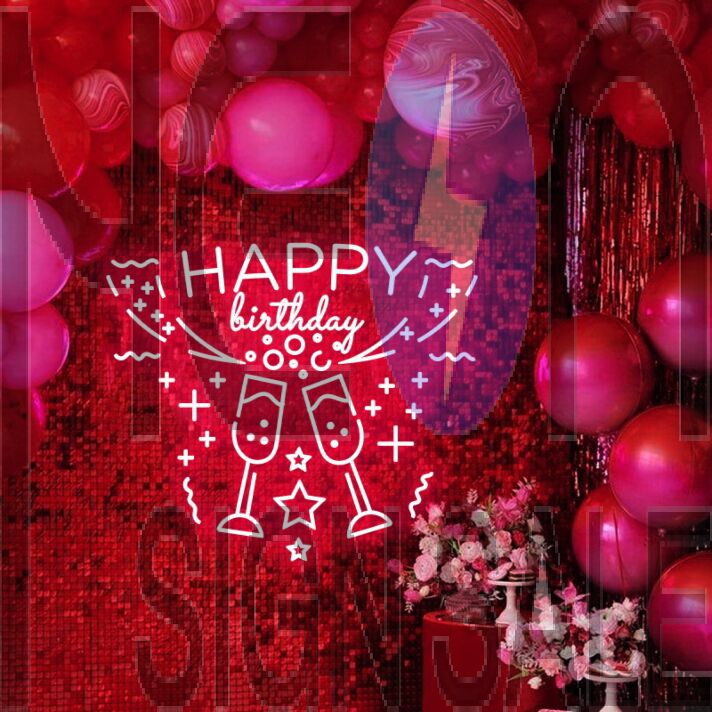 Birthday Cocktail Party Neon Sign