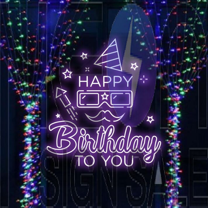 Happy Birthday Goggles Neon Sign