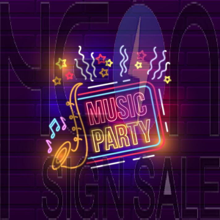 Music Party Neon Sign